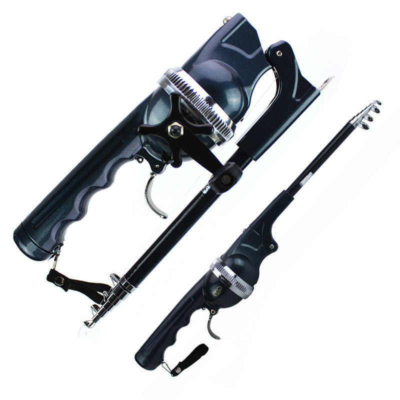 Portable Folding Fishing Rod with Built-in Reel
