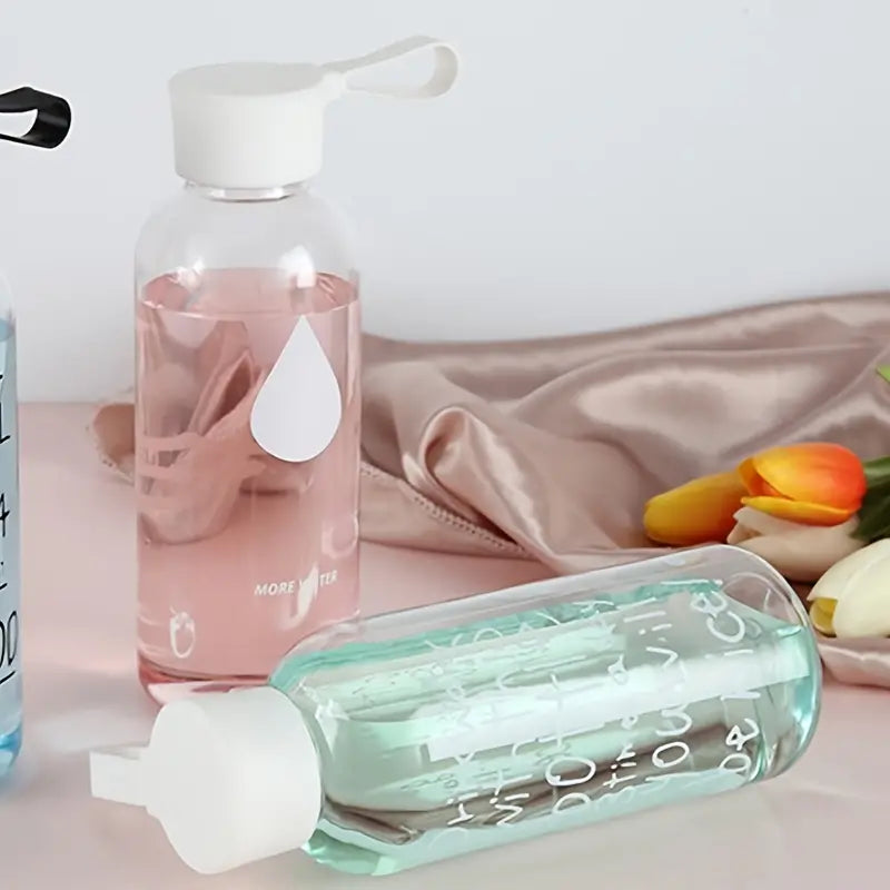 Creative Portable Plastic Cup with Lid and Clear Glass