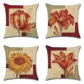 4pcs Vintage Flower Pattern Throw Pillow Covers 18"x18"
