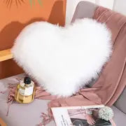 Washable Long Hair Love Pillow Cover for Sofa (1pc)