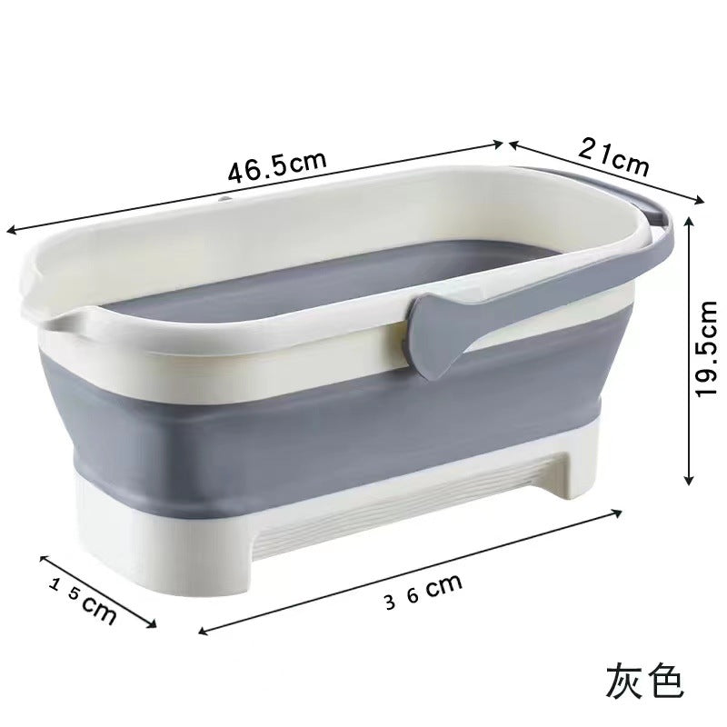 Foldable Plastic Mop Bucket with Handle for Home Use