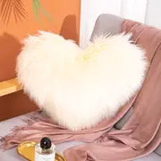 Washable Long Hair Love Pillow Cover for Sofa (1pc)