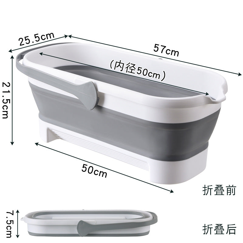 Foldable Plastic Mop Bucket with Handle for Home Use