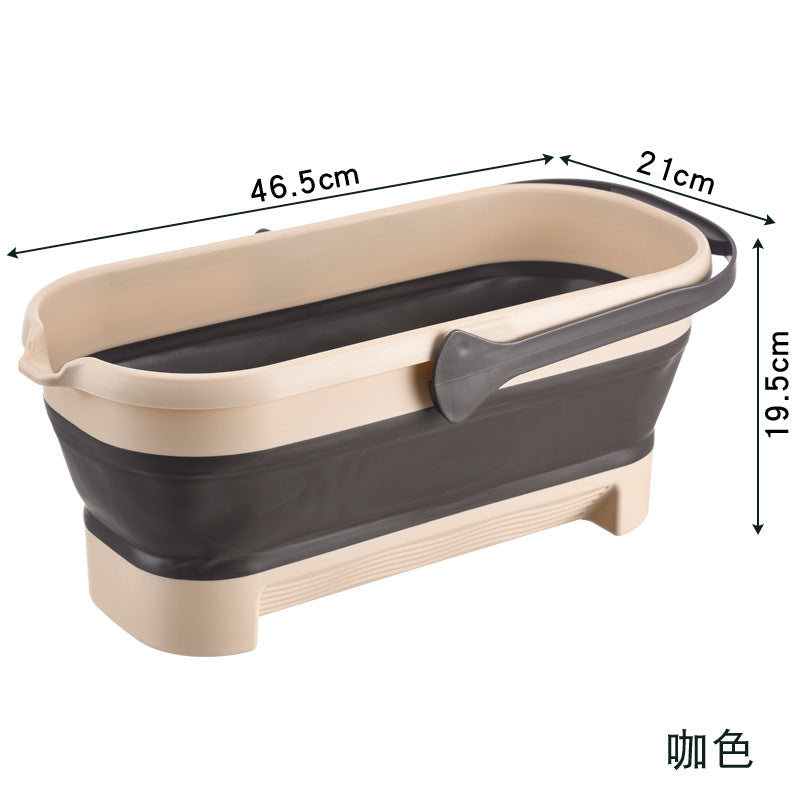 Foldable Plastic Mop Bucket with Handle for Home Use