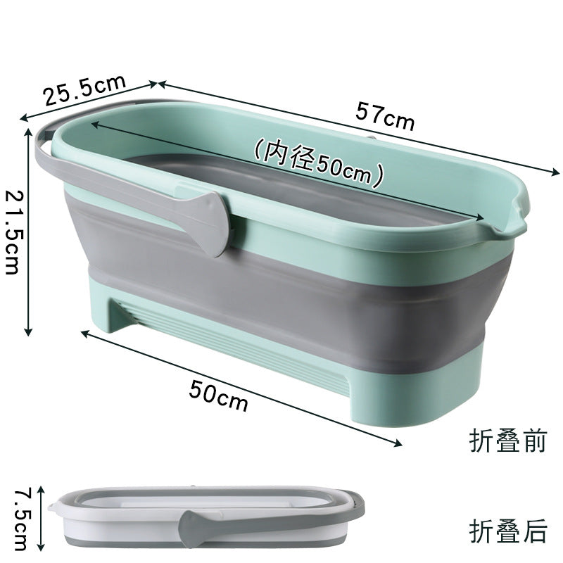 Foldable Plastic Mop Bucket with Handle for Home Use
