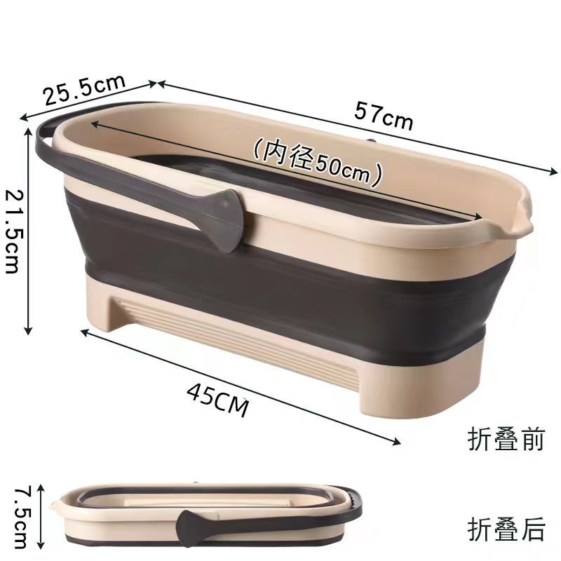 Foldable Plastic Mop Bucket with Handle for Home Use
