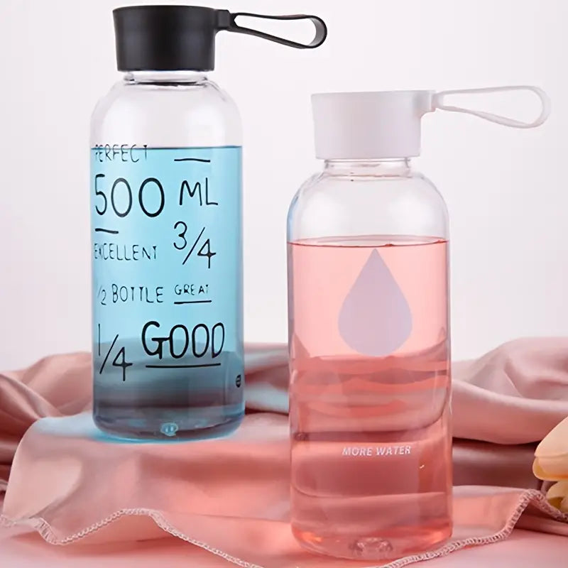 Creative Portable Plastic Cup with Lid and Clear Glass