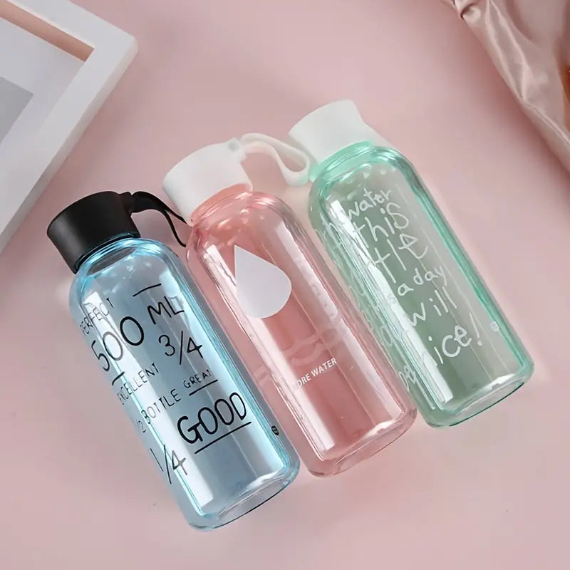 Creative Portable Plastic Cup with Lid and Clear Glass