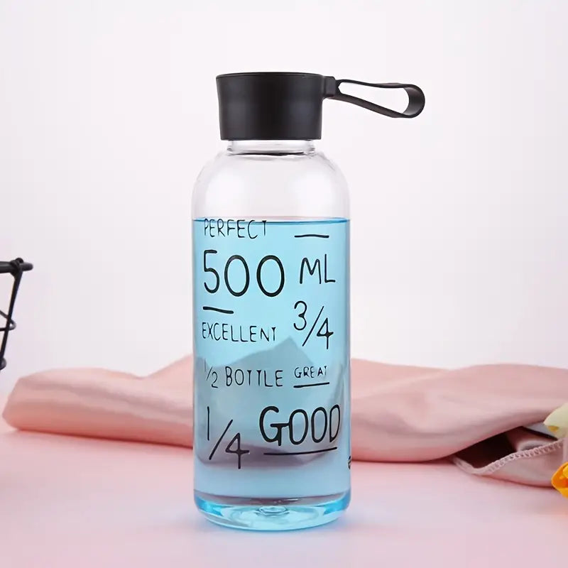 Creative Portable Plastic Cup with Lid and Clear Glass