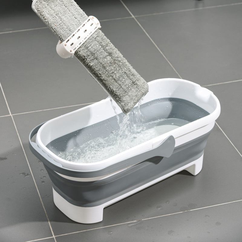 Foldable Plastic Mop Bucket with Handle for Home Use