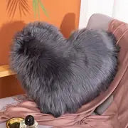 Washable Long Hair Love Pillow Cover for Sofa (1pc)