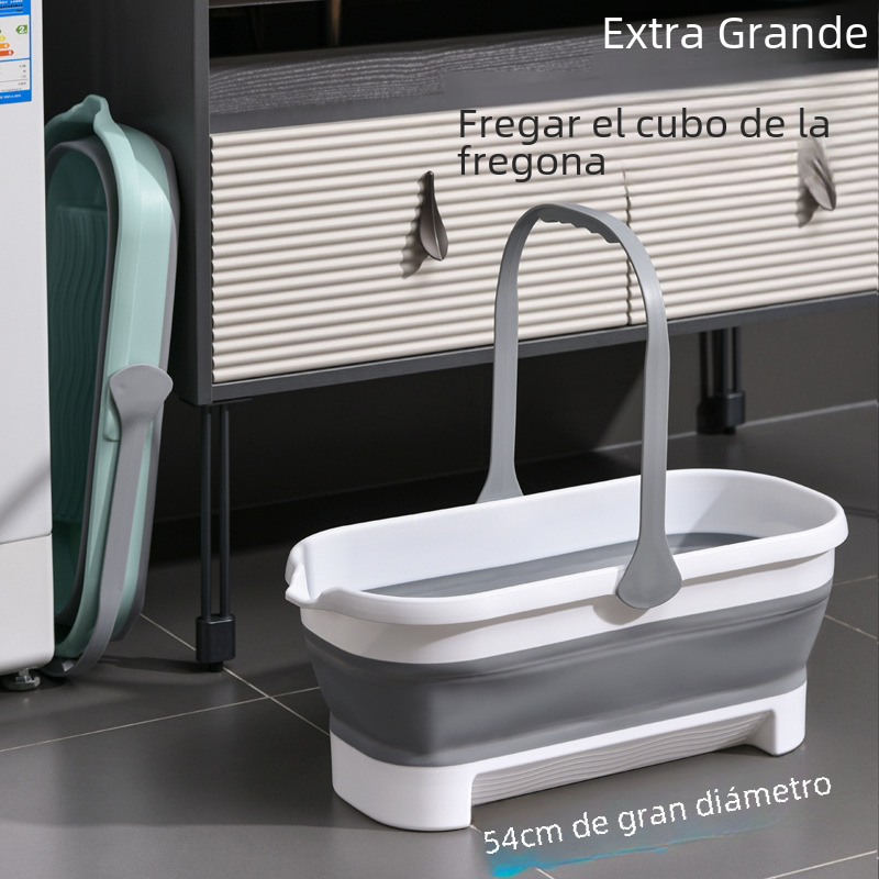 Foldable Plastic Mop Bucket with Handle for Home Use